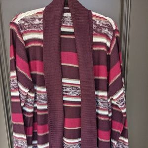 Stripped Plus Size Cardigan